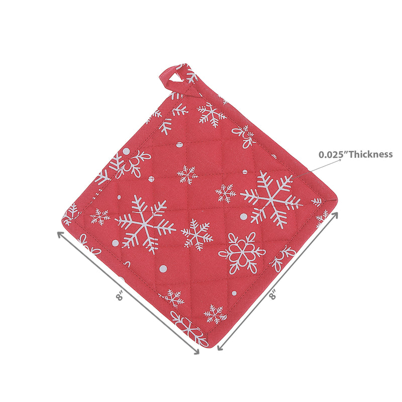 Cotton Pot Holder (Snowflakes) - Set of 6
