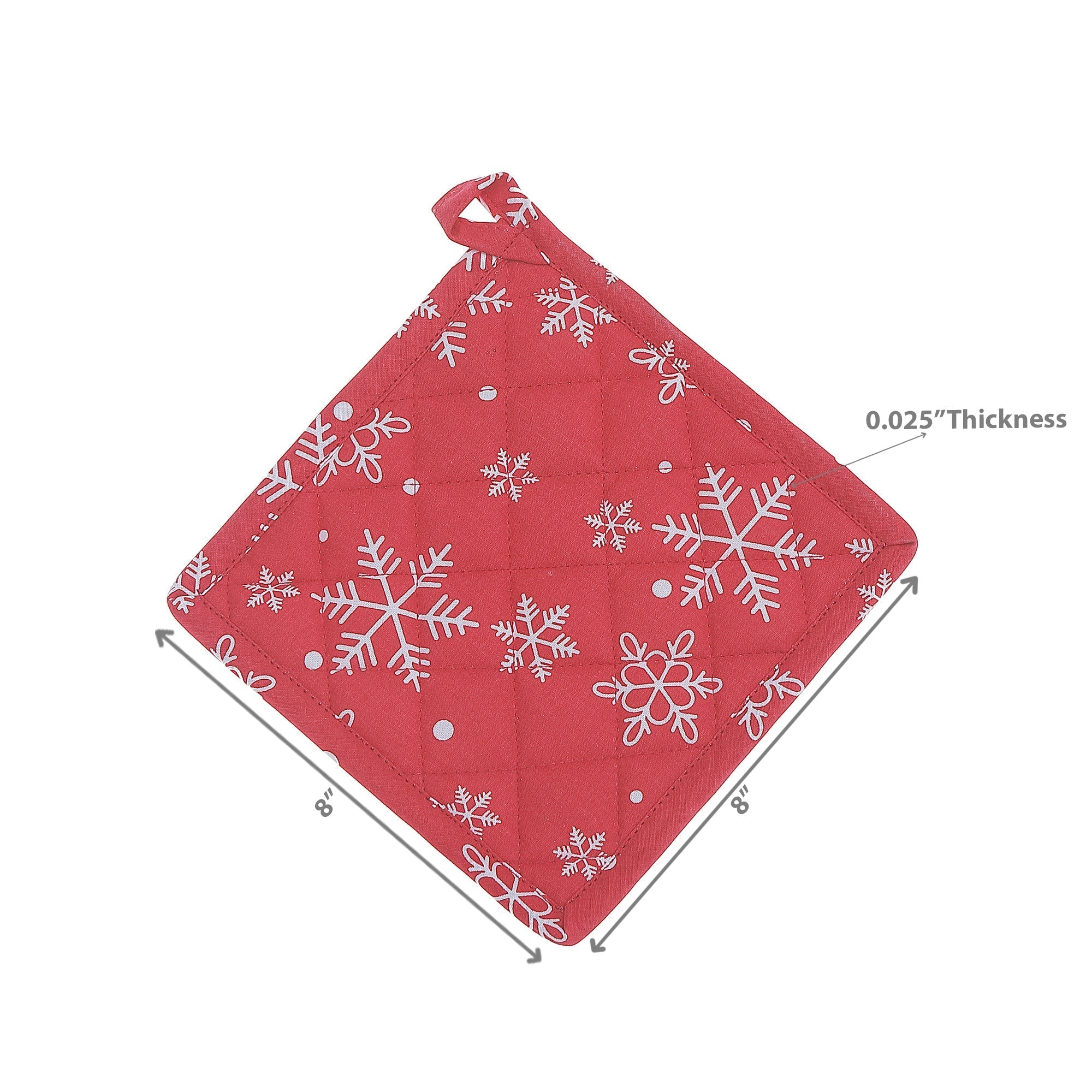Cotton Pot Holder Set of 6 Snowflakes – Christmas Kitchen Decor, Holiday Cooking Accessory, Festive Table Accent