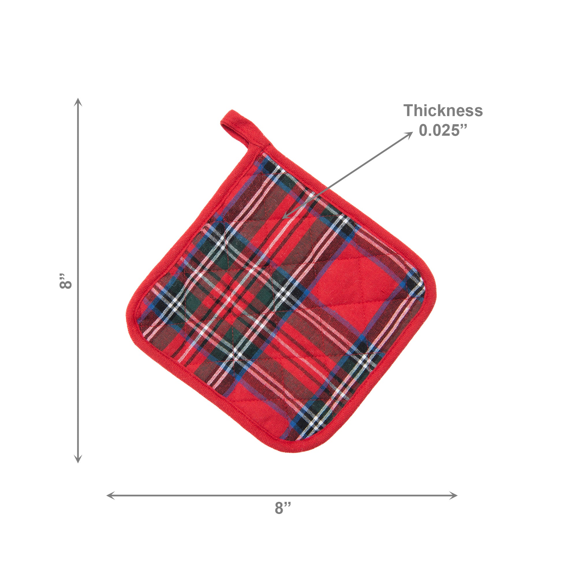 Cotton Pot Holder Classic Tartan, Pot Holder, Holiday Decor- Set of 6