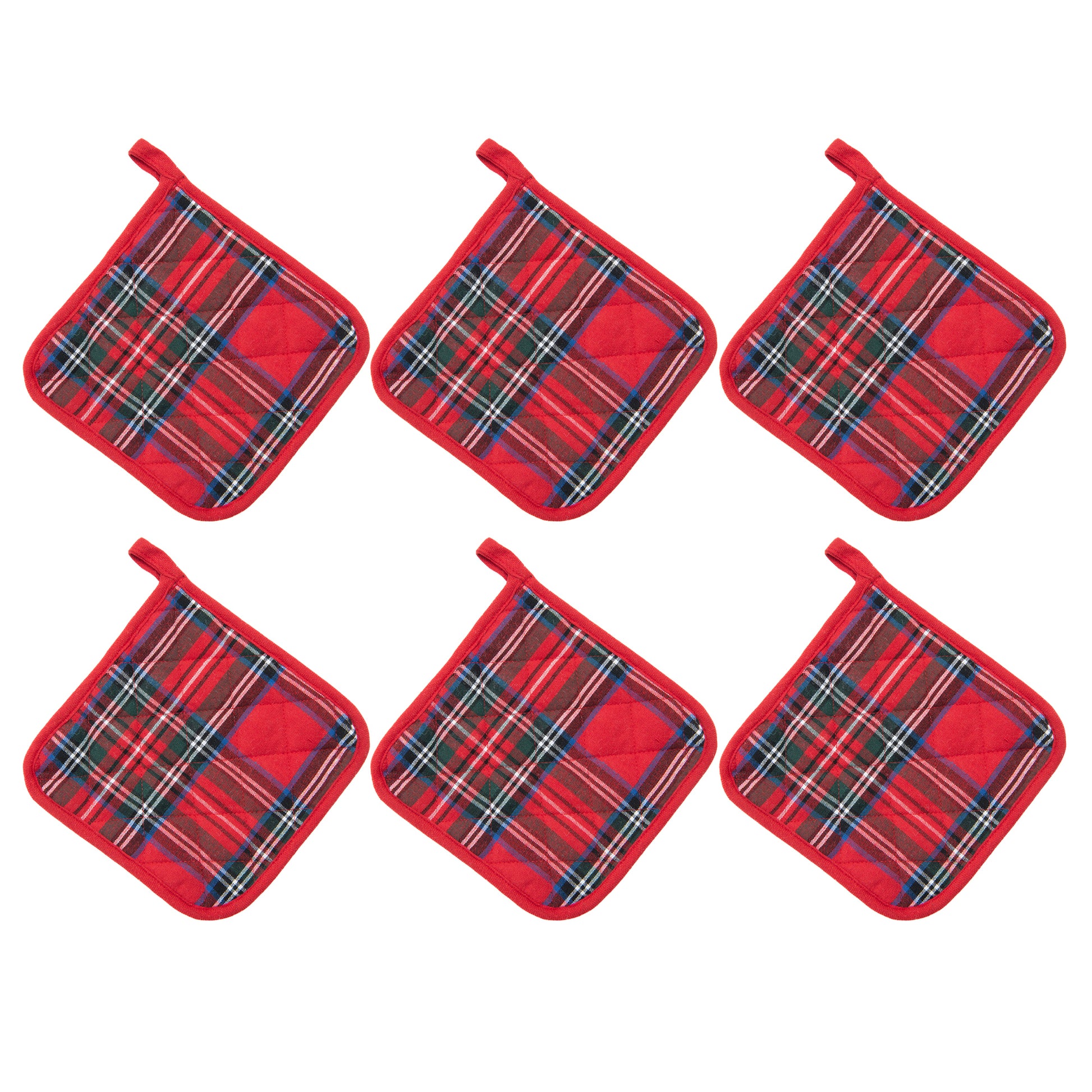 Cotton Pot Holder Classic Tartan, Pot Holder, Holiday Decor- Set of 6