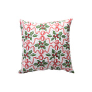 Cotton Cushion 18" X 18" Holly & Bows, Christmas, Throw Pillow, Holiday Decor- Set of 2