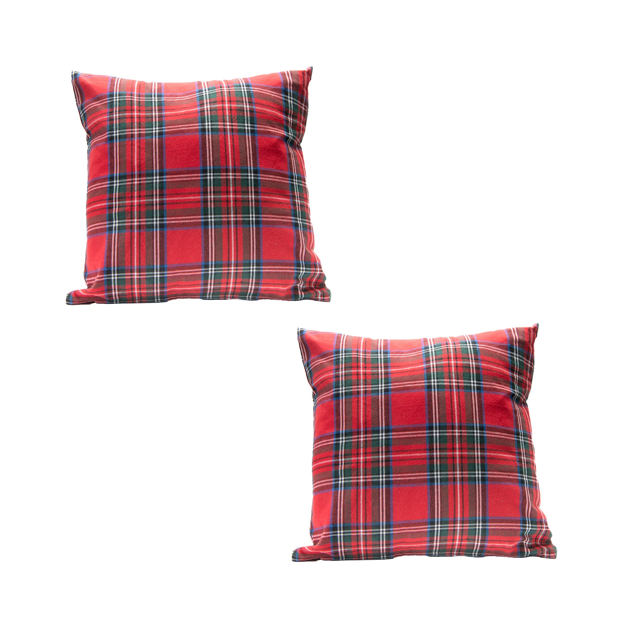 Cotton Cushion 18" X 18" Classic Tartan, Throw Pillow, Holiday Decor- Set of 2
