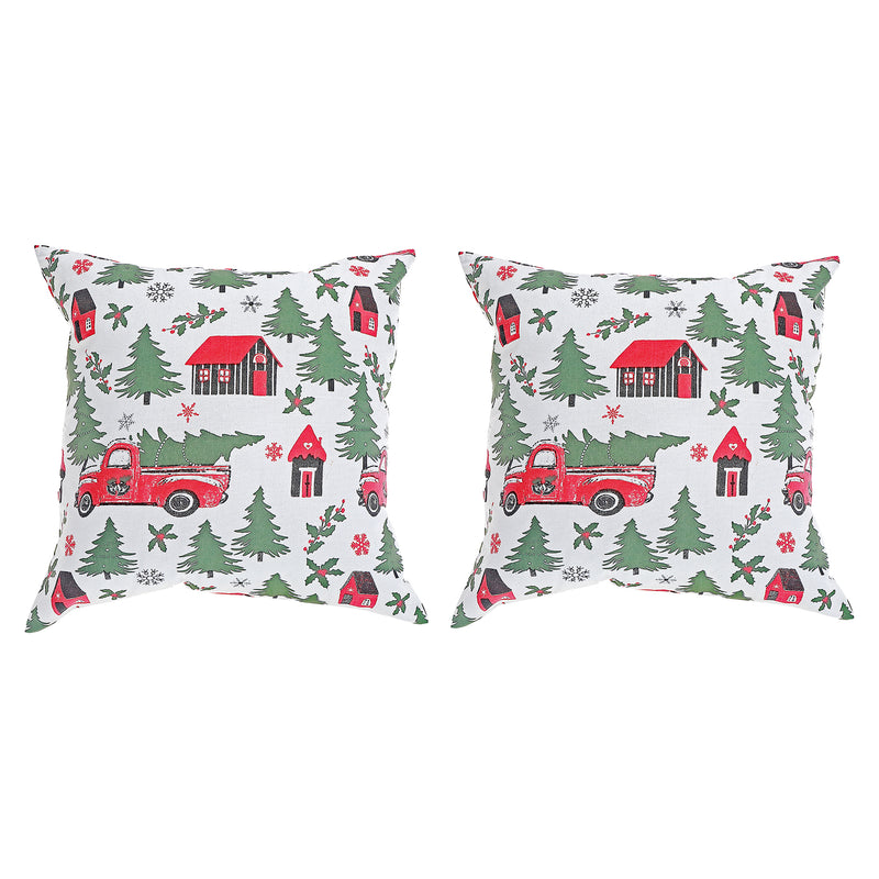 Cotton Fused Cushion (Country Truck) - Set of 2