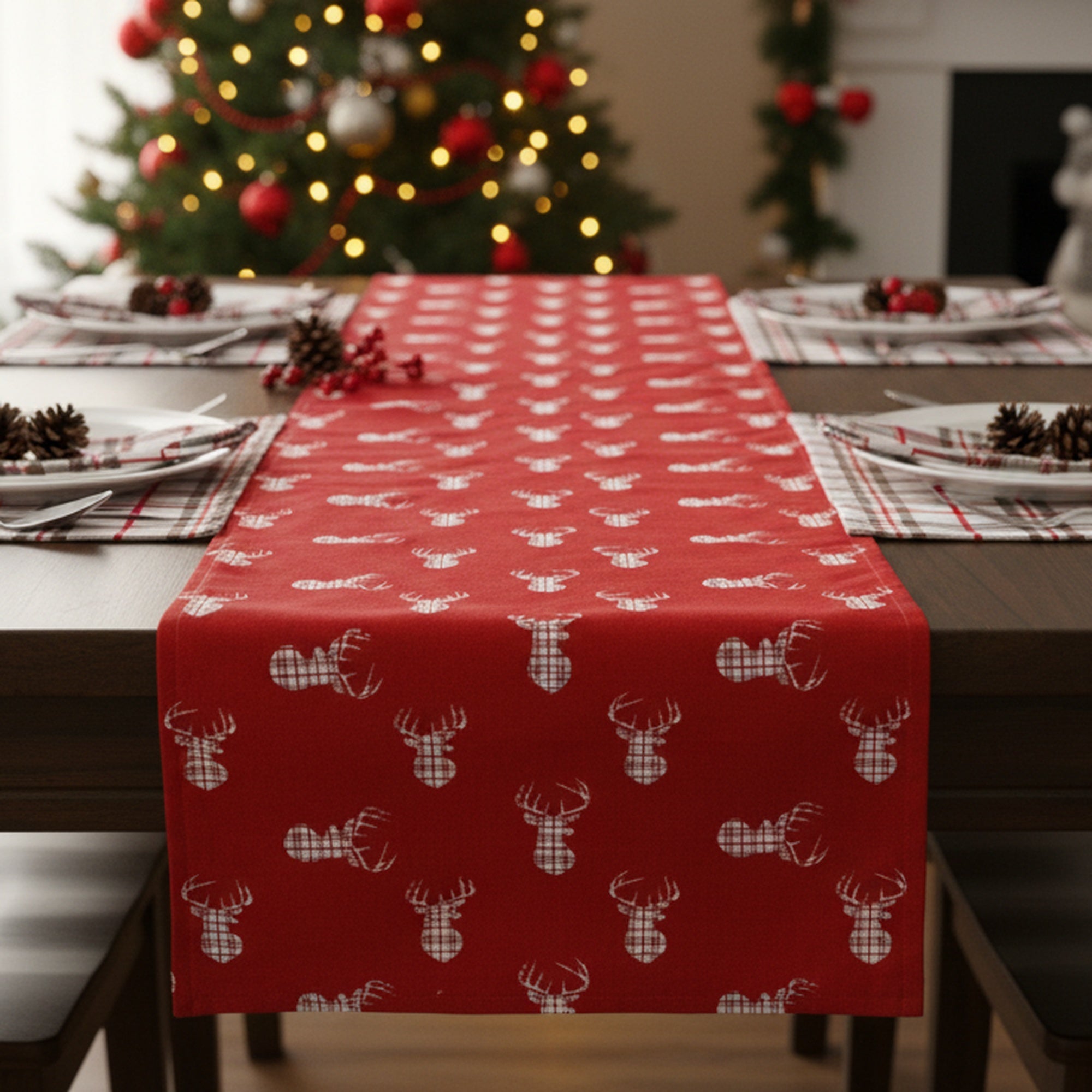 16" X 54" Cotton Table Runner Christmas Assorted, Christmas, Table Runner, Holiday Decor- Set of 2