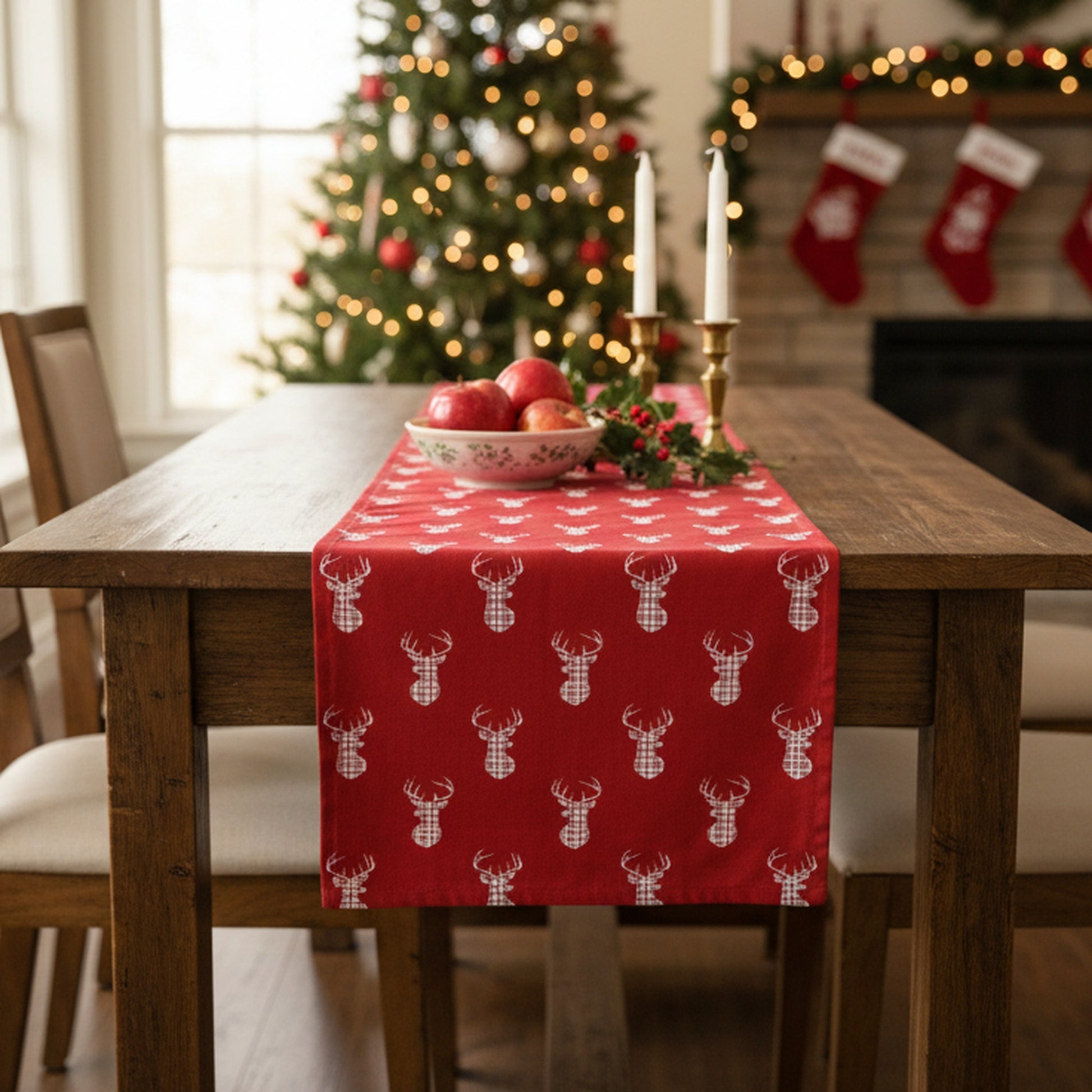 16" X 54" Cotton Table Runner Christmas Assorted, Christmas, Table Runner, Holiday Decor- Set of 2