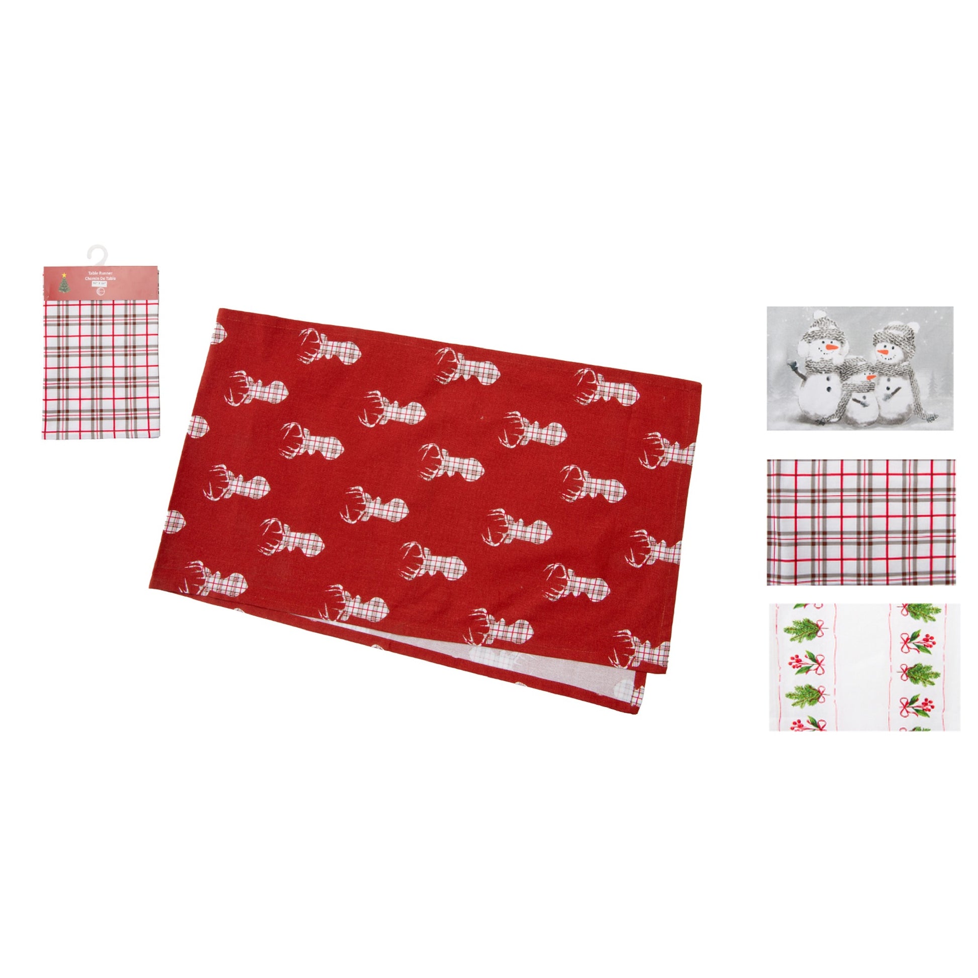 16" X 54" Cotton Table Runner Christmas Assorted, Christmas, Table Runner, Holiday Decor- Set of 2