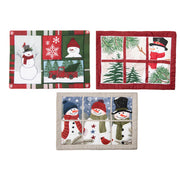 Quilted Style Christmas Placemat Snowman Assorted, Christmas, Placemat, Holiday Decor- Set of 2