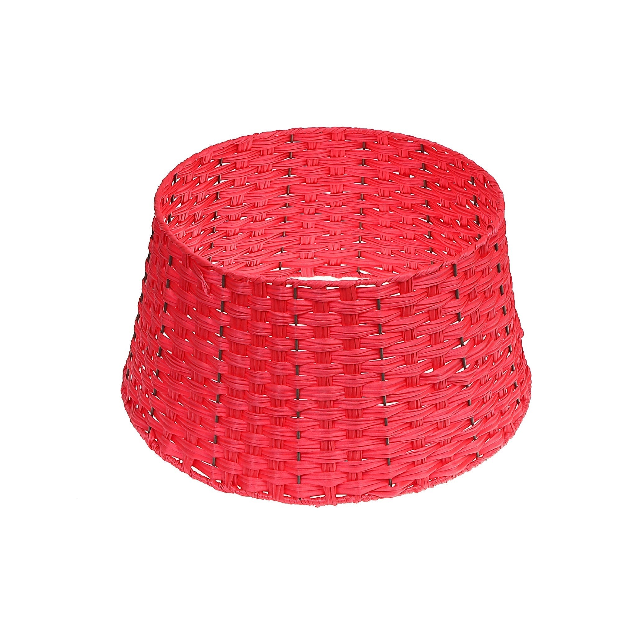 Christmas Basketweave Tree Collar Red, Festive Holiday Decor, Christmas Tree Skirt Accent