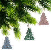 6-Pack Colored Wood Tree Christmas Ornament Set of 6 – Holiday Tree Decoration