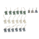 6Pk Wood Bell Shape Ornament Color - Set of 6