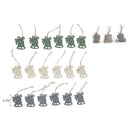 6Pk Wood Bell Shape Ornament Color - Set of 6
