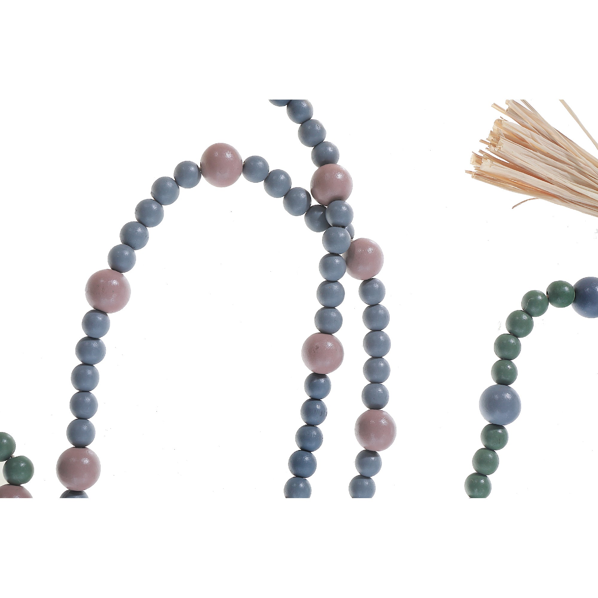 Dual Wood Bead Garland Set of 2 – Christmas Tree Decor, Holiday Garland