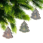Wooden Tree Christmas Ornament Set of 12 – Holiday Tree Decoration
