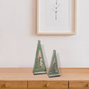 Set Of 2 Wood Tree Decor Green