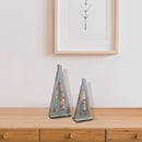 Set Of 2 Wood Tree Decor Grey