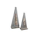 Set Of 2 Wood Tree Decor Grey