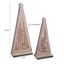 Set Of 2 Wood Tree Decor Pink