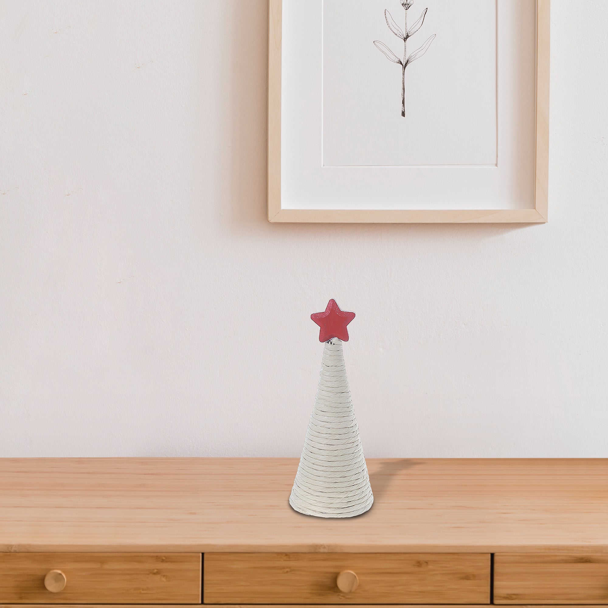 Small Natural Cone Christmas Tree with Star Set of 2 – Holiday Tabletop Decor