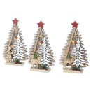 Led Wooden Christmas Tree Stand - Set of 3