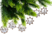 Wooden Snowflake Scenic Christmas Ornament Set of 12 – Holiday Tree Decoration