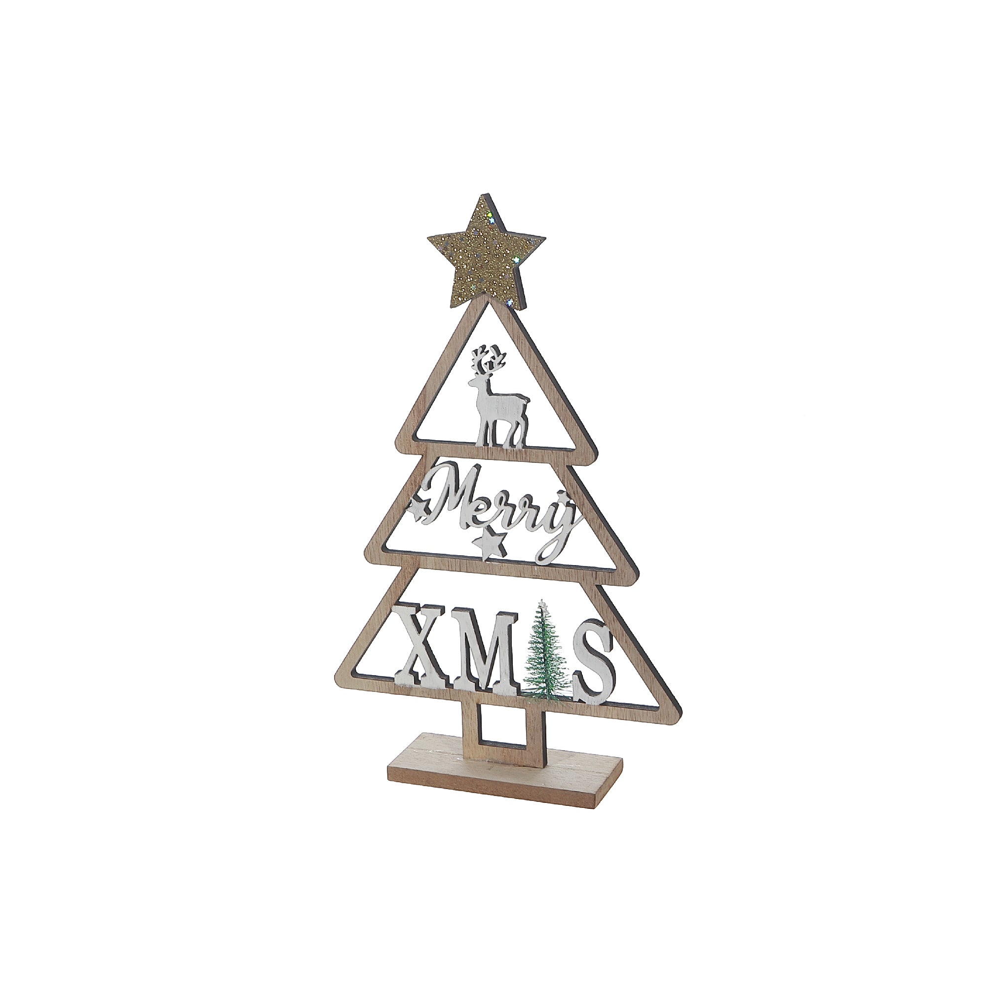 Wooden “Merry Christmas” Tree Stand – Holiday Decor