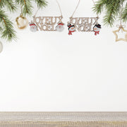 Wooden Joyeux Noel Wall Hanger Set of 12 – Christmas Wall Decor, Holiday Accent, Festive Winter Home Decoration