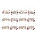Wooden Joyeux Noel Hanger (Asstd) - Set of 12