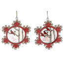 Wooden Round Cardinal Ornament (Asstd) - Set of 6