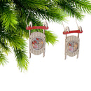 Led Wooden Sleigh With Cardinal Ornament (Asstd) - Set of 6