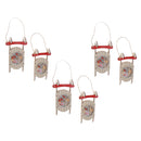 Led Wooden Sleigh With Cardinal Ornament (Asstd) - Set of 6