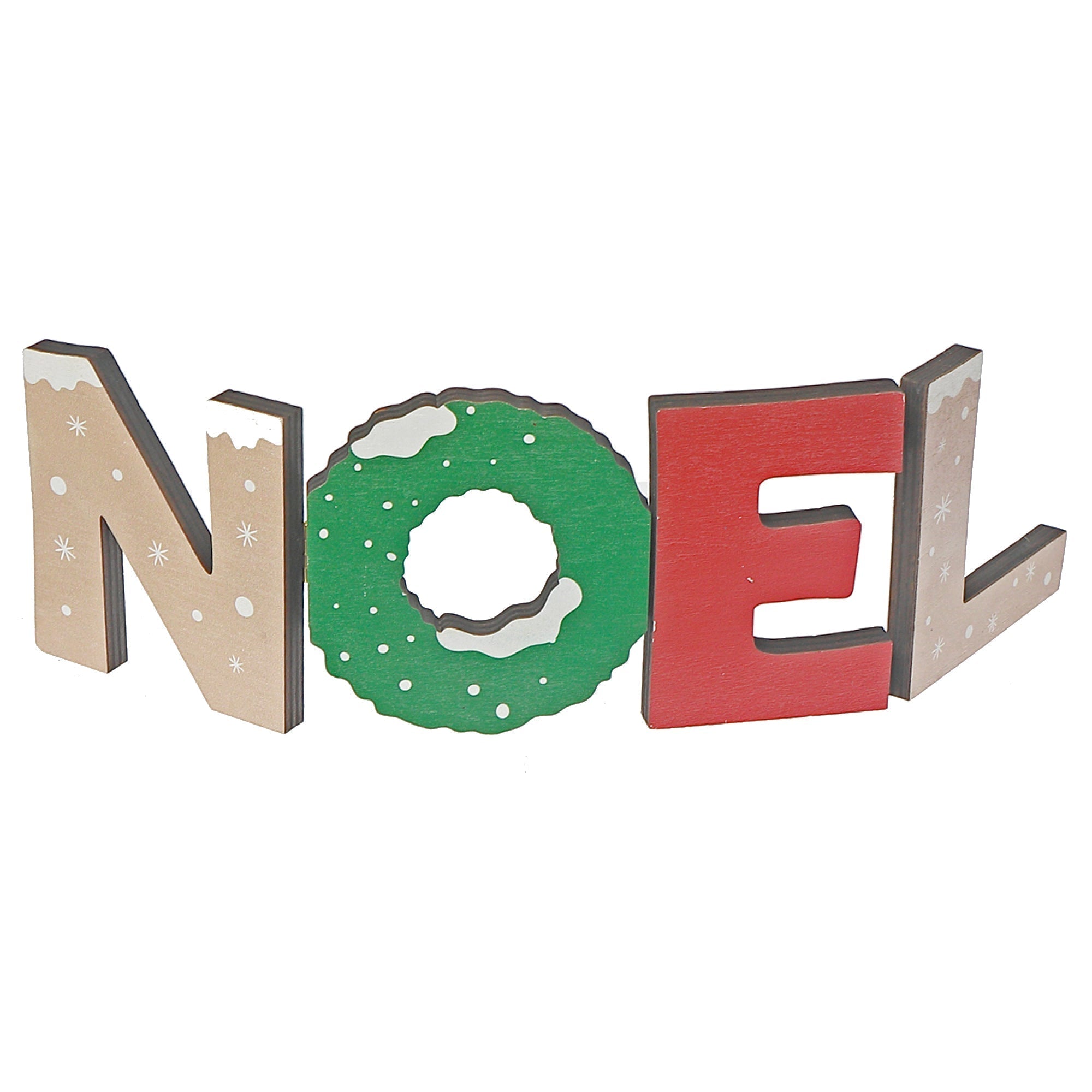 Wooden Noel Stand Set of 2 – Christmas Tabletop Decoration, Holiday Accent, Festive Winter Decor