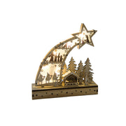 LED Wooden Shooting Star Decor Nativity Scene, Christmas, Figurine, Holiday Decor