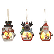 LED Wooden Ornament Ice Skating Assorted, Ornament, Holiday Decor- Set of 12