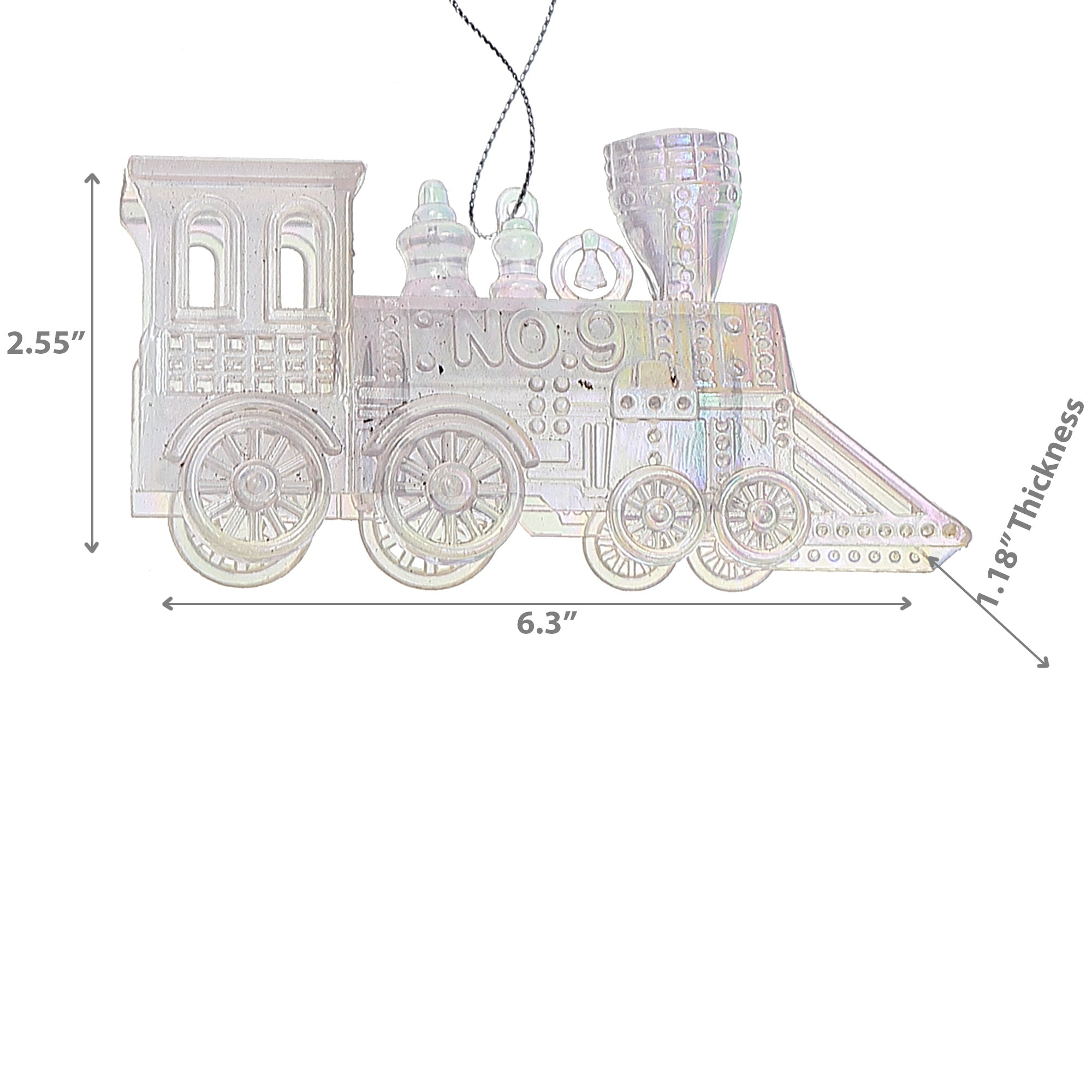 Long Train Christmas Ornament Set of 12 – Holiday Tree Decoration