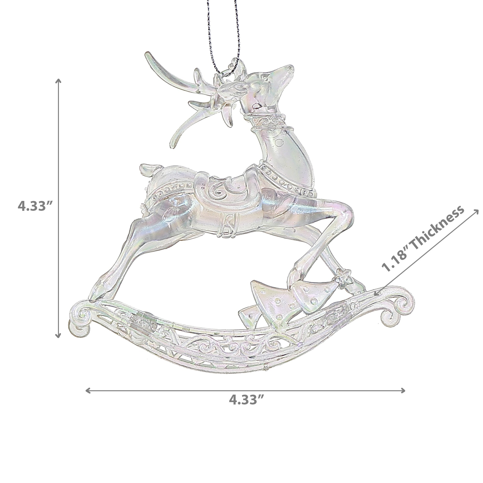 Rocking Reindeer Christmas Ornament Set of 12 – Holiday Tree Decoration