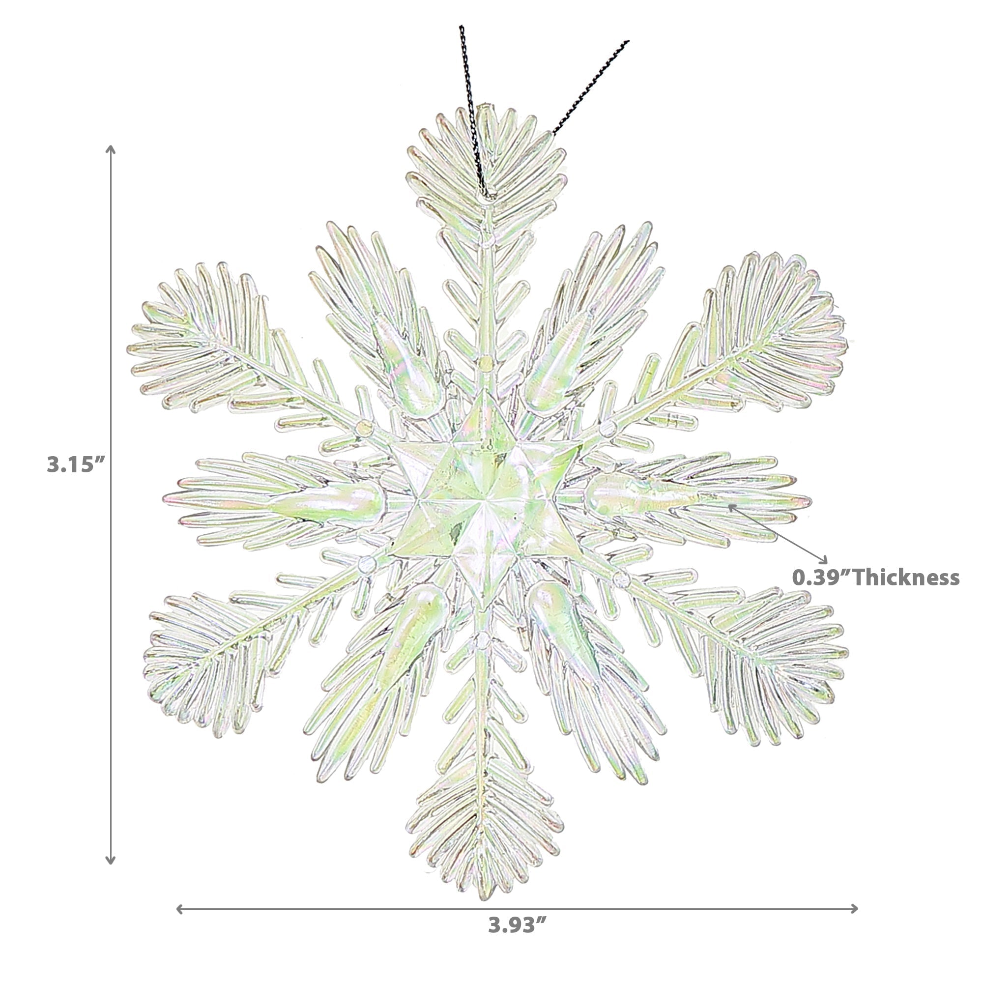 Snowflake Christmas Ornament Set of 12 – Holiday Tree Decoration