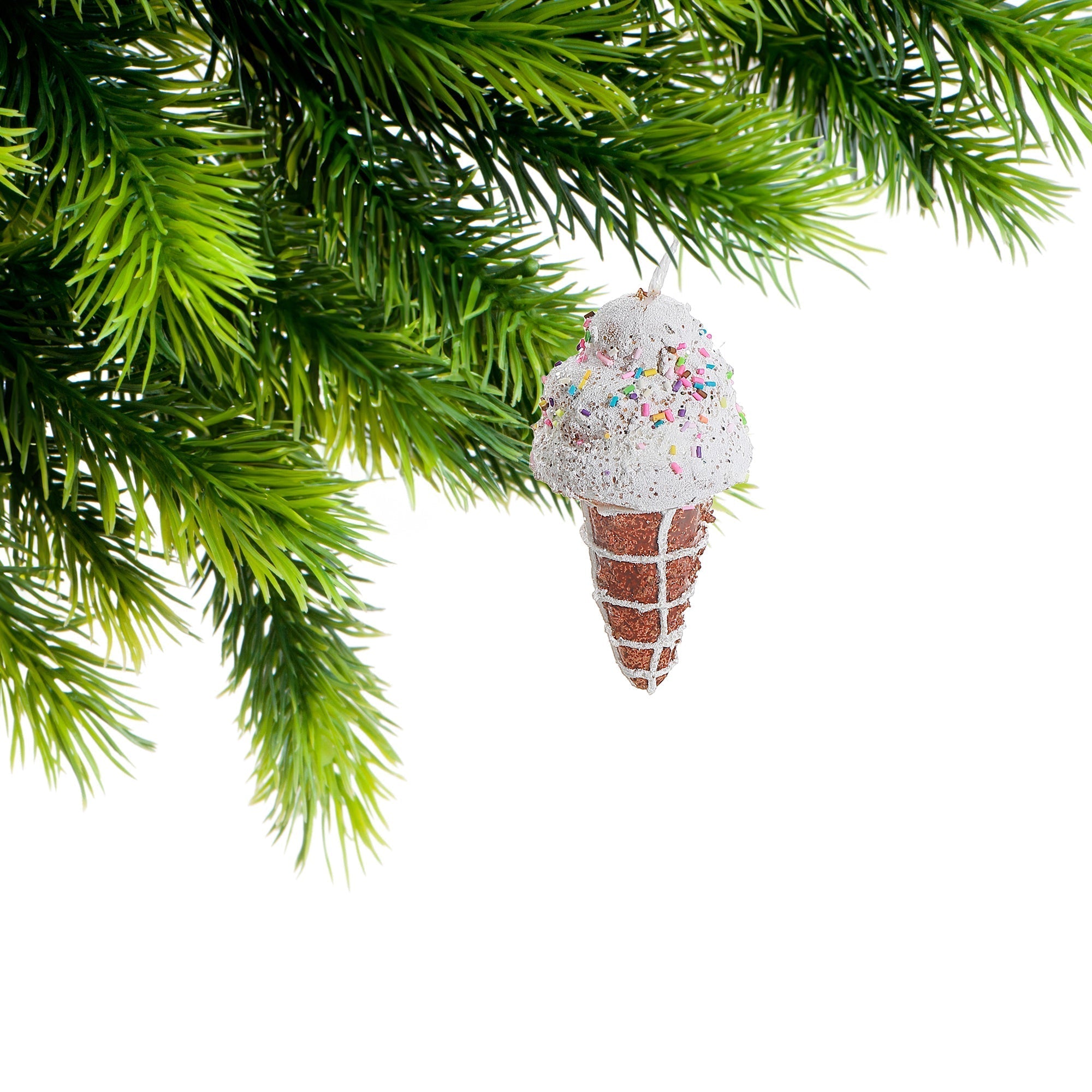 Ice Cream Christmas Ornaments, Holiday Tree Decorations, Fun Festive Hanging Ornaments, Set of 12