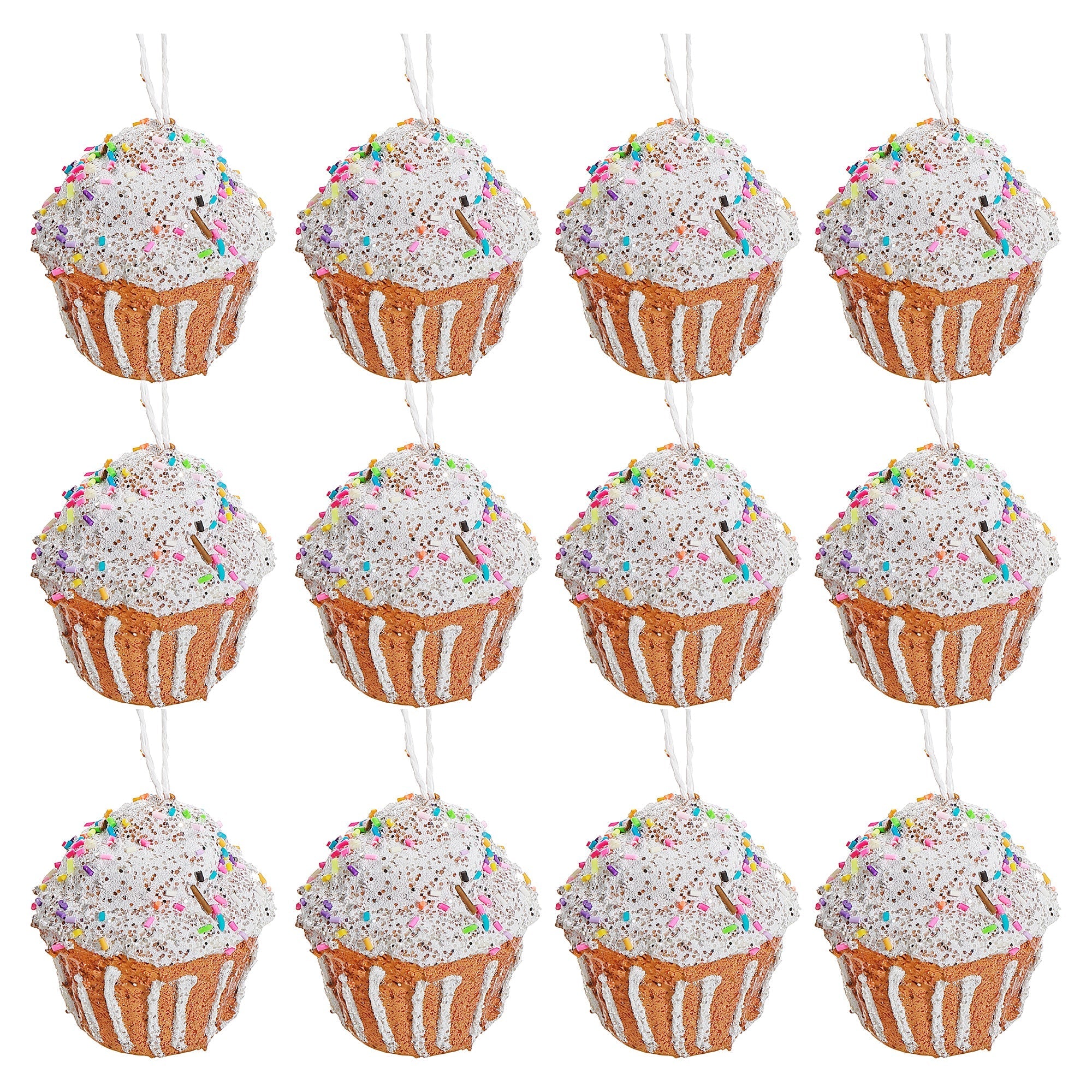 Cupcake Christmas Ornament Set of 12 – Holiday Tree Decoration