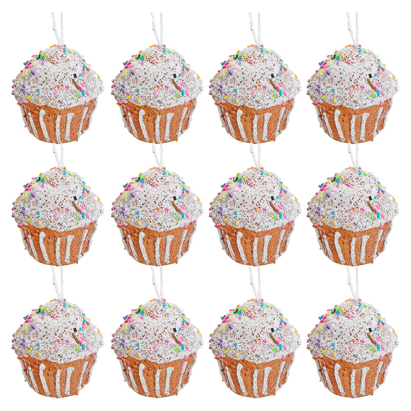 Cupcake Ornament - Set of 12