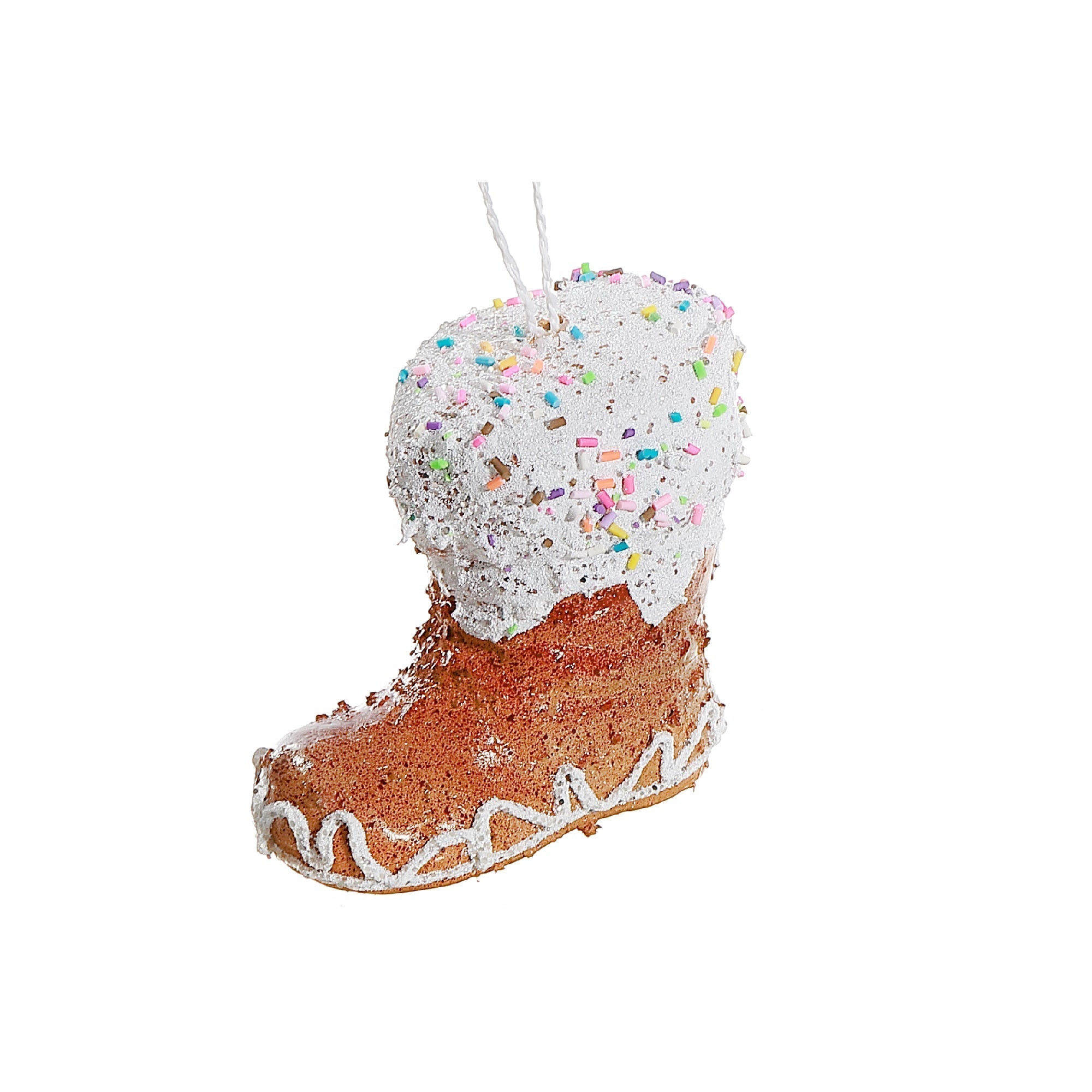Gingerbread Boot Christmas Ornaments, Holiday Tree Decorations, Festive Hanging Ornaments, Set of 12