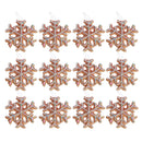 Gingerbread Snowflake Ornament - Set of 12