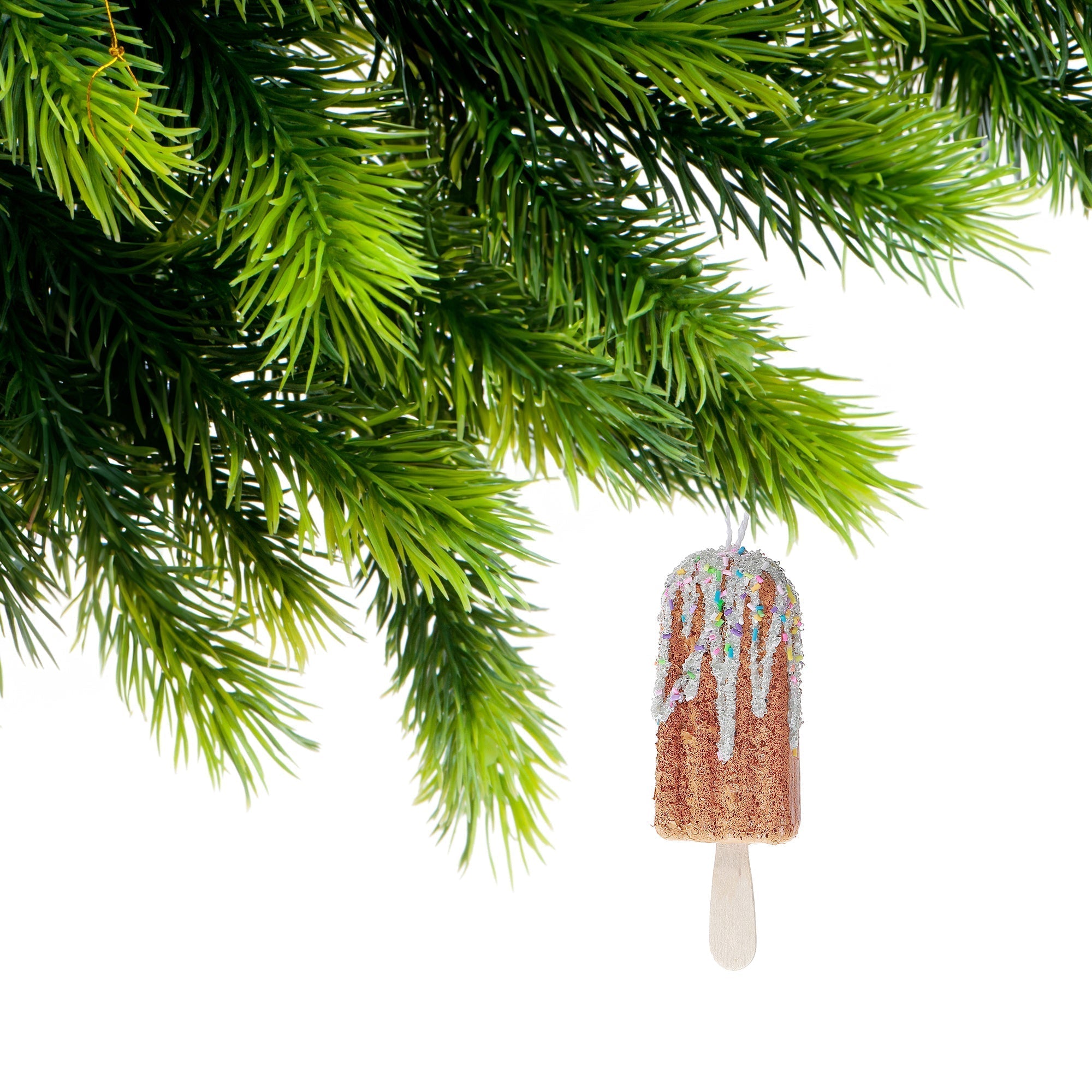 Gingerbread Popsicle Christmas Ornaments, Holiday Tree Decorations, Fun Festive Hanging Ornaments, Set of 12