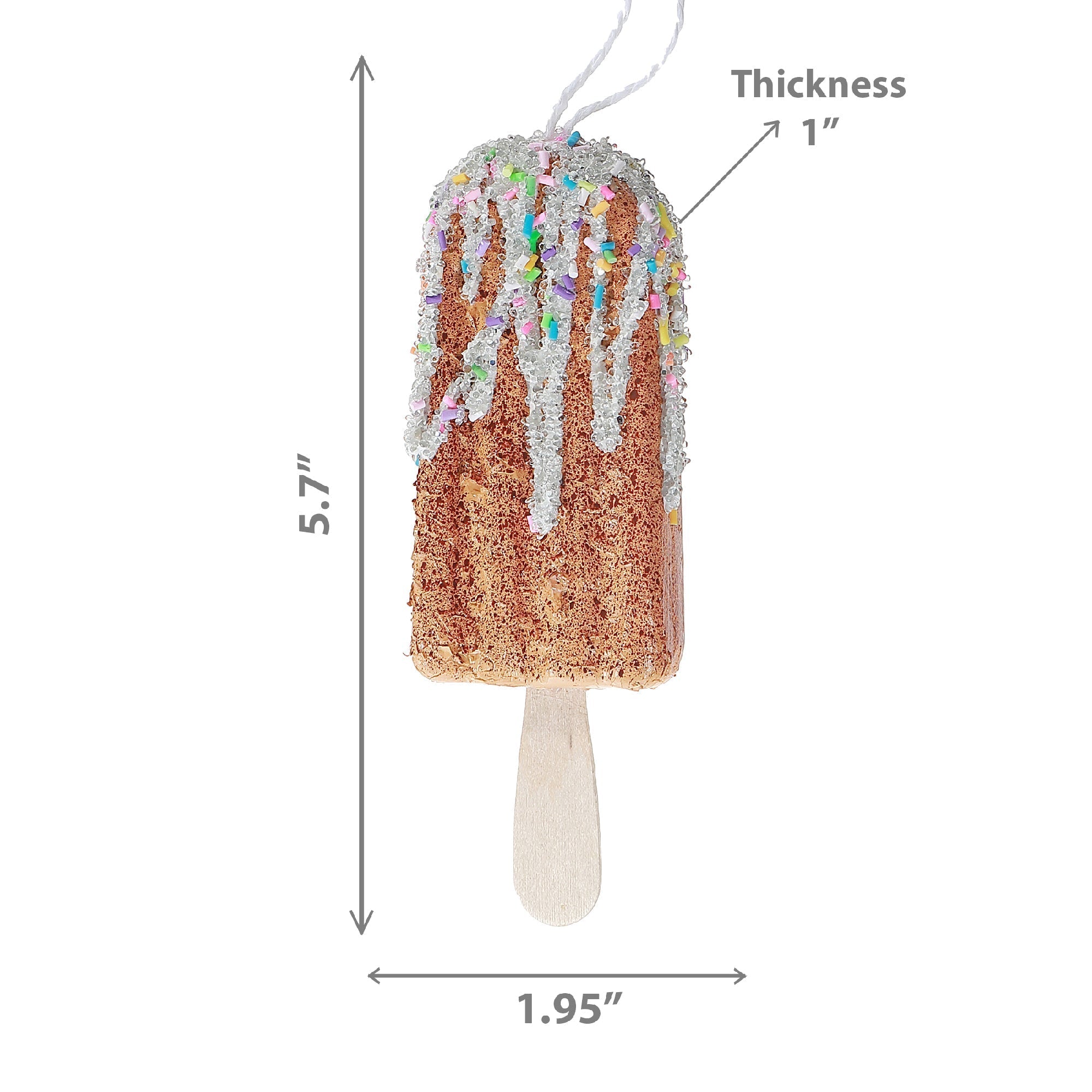 Gingerbread Popsicle Christmas Ornaments, Holiday Tree Decorations, Fun Festive Hanging Ornaments, Set of 12