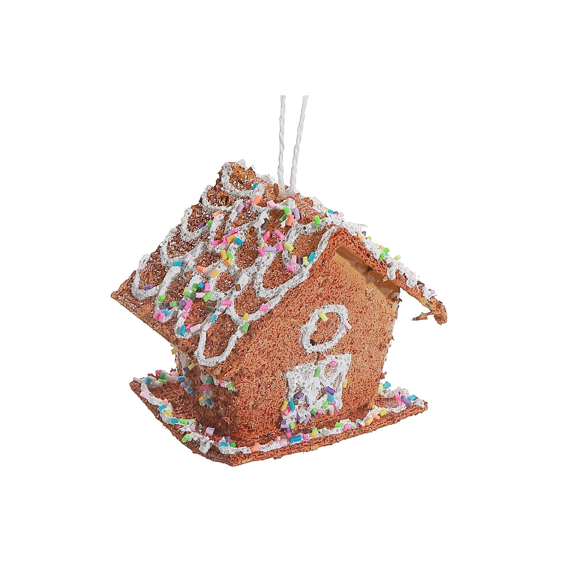 Gingerbread Birdhouse Christmas Ornaments, Holiday Tree Decorations, Festive Handmade Hanging Ornaments, Set of 12