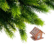 Gingerbread Birdhouse Christmas Ornaments, Holiday Tree Decorations, Festive Handmade Hanging Ornaments, Set of 12