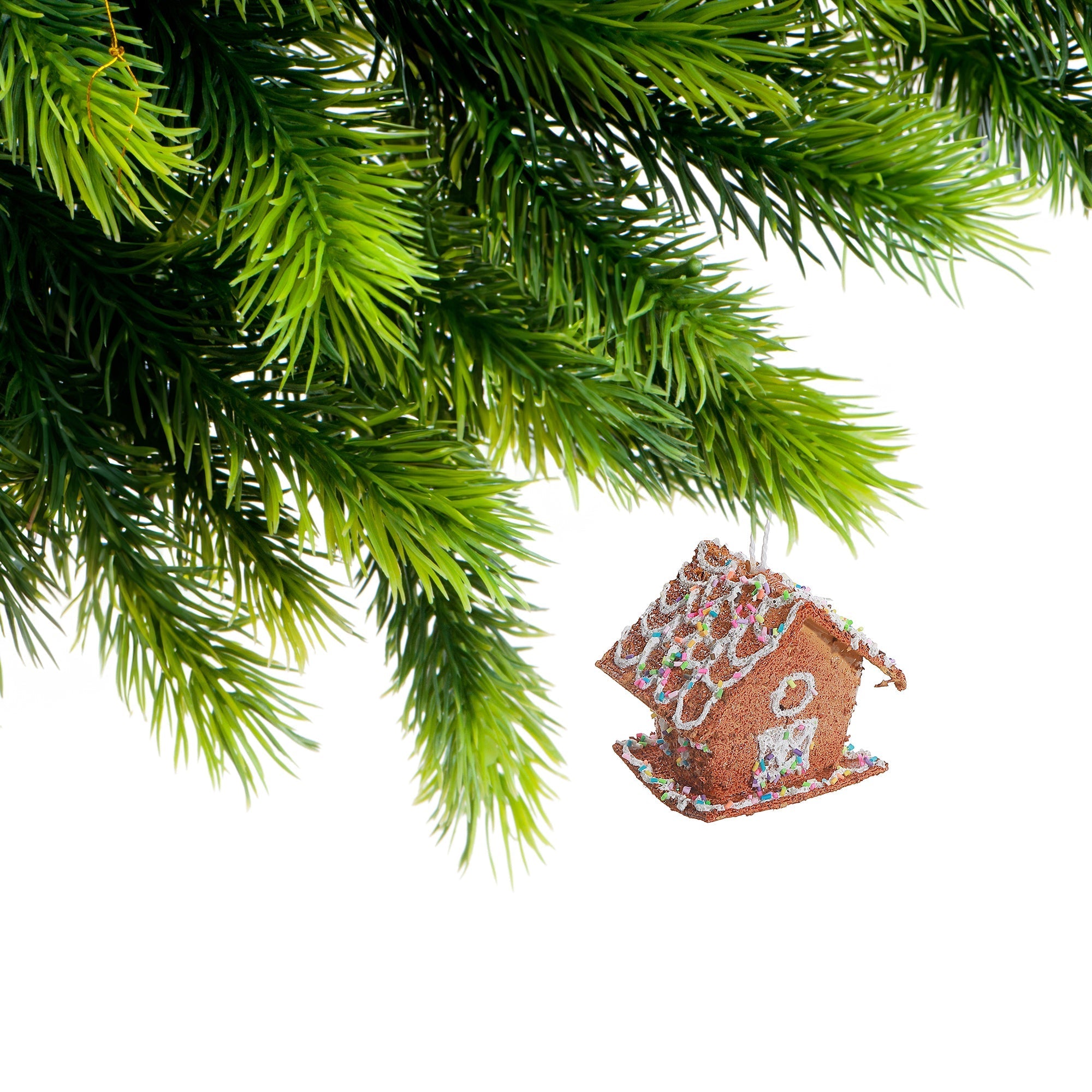 Gingerbread Birdhouse Christmas Ornaments, Holiday Tree Decorations, Festive Handmade Hanging Ornaments, Set of 12