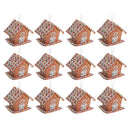 Gingerbread Birdhouse Ornament - Set of 12