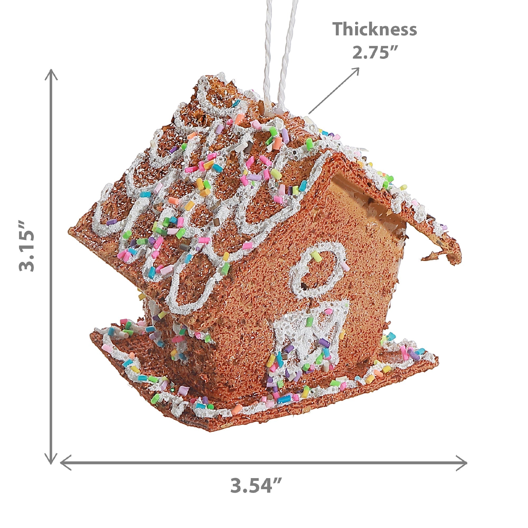 Gingerbread Birdhouse Christmas Ornaments, Holiday Tree Decorations, Festive Handmade Hanging Ornaments, Set of 12