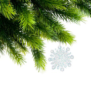 Whimsical Snowflake Christmas Ornaments, Holiday Tree Decorations, Sparkling Winter Tree Ornaments, Set of 12