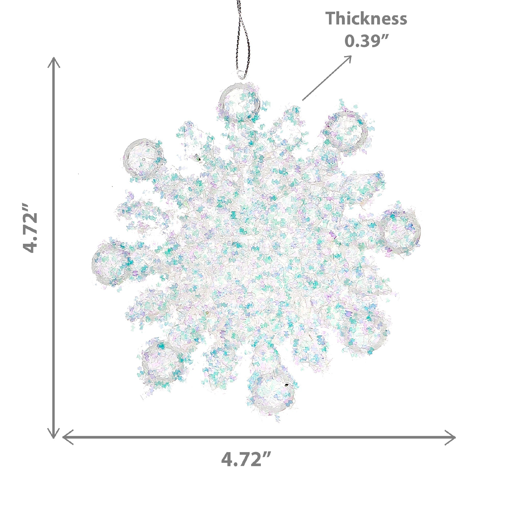 Whimsical Snowflake Christmas Ornaments, Holiday Tree Decorations, Sparkling Winter Tree Ornaments, Set of 12